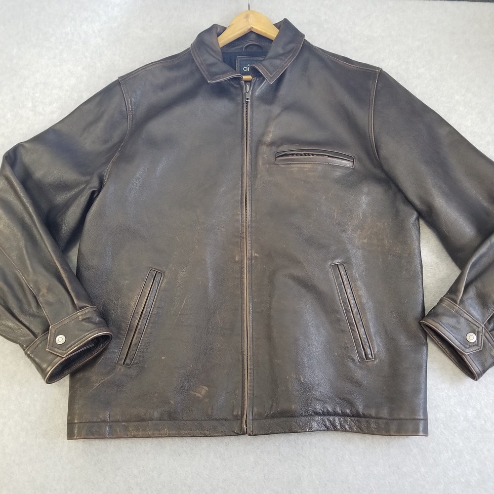Cherokee Leather Jacket Mens Large Brown Patina‎